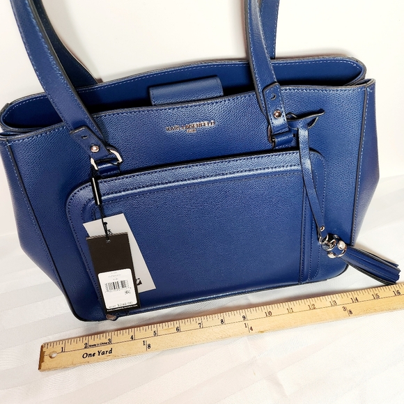 NEW Karl Lagerfeld Navy Leather Tote Handbag - Picture 8 of 10